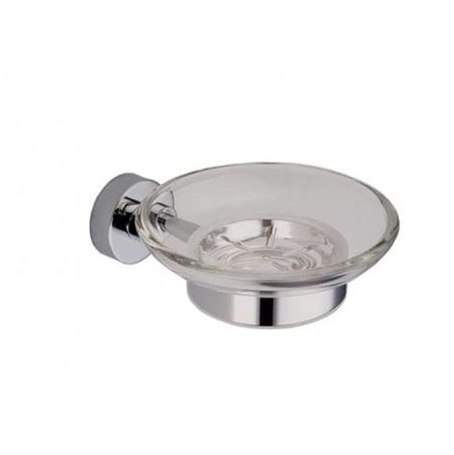 Kartners OSLO - Wall Mounted Soap Dish with Chrome Glass-Polished Nickel