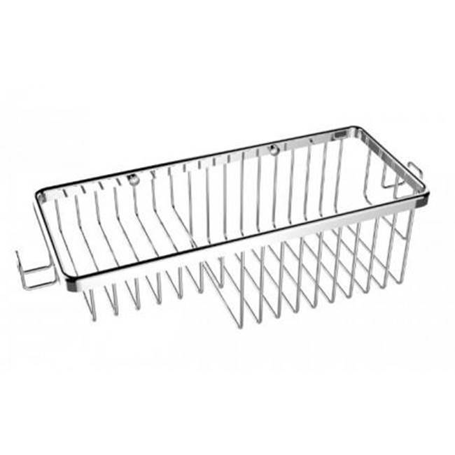 Kartners Bath & Shower Baskets - Wire Basket with Hooks-Brushed Chrome