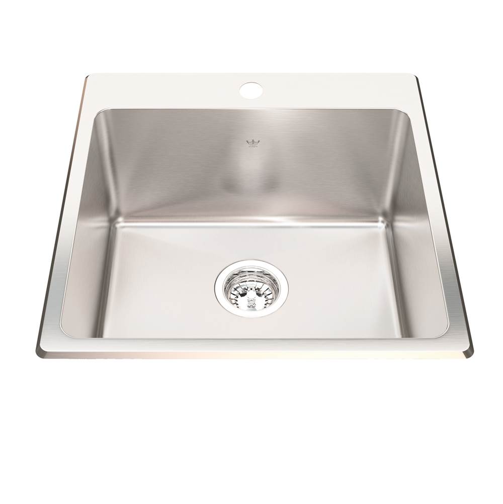 Kindred Utility Collection 20.13-in LR x 20.56-in FB Dualmount Single Bowl 1-Hole Stainless Steel Laundry Sink