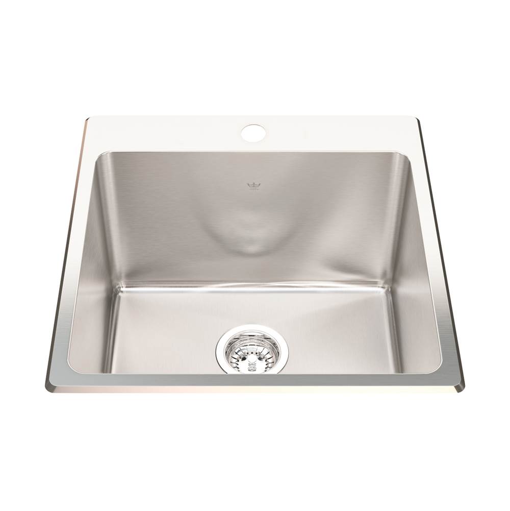 Kindred Utility Collection 20.13-in LR x 20.56-in FB Dualmount Single Bowl 1-Hole Stainless Steel Laundry Sink