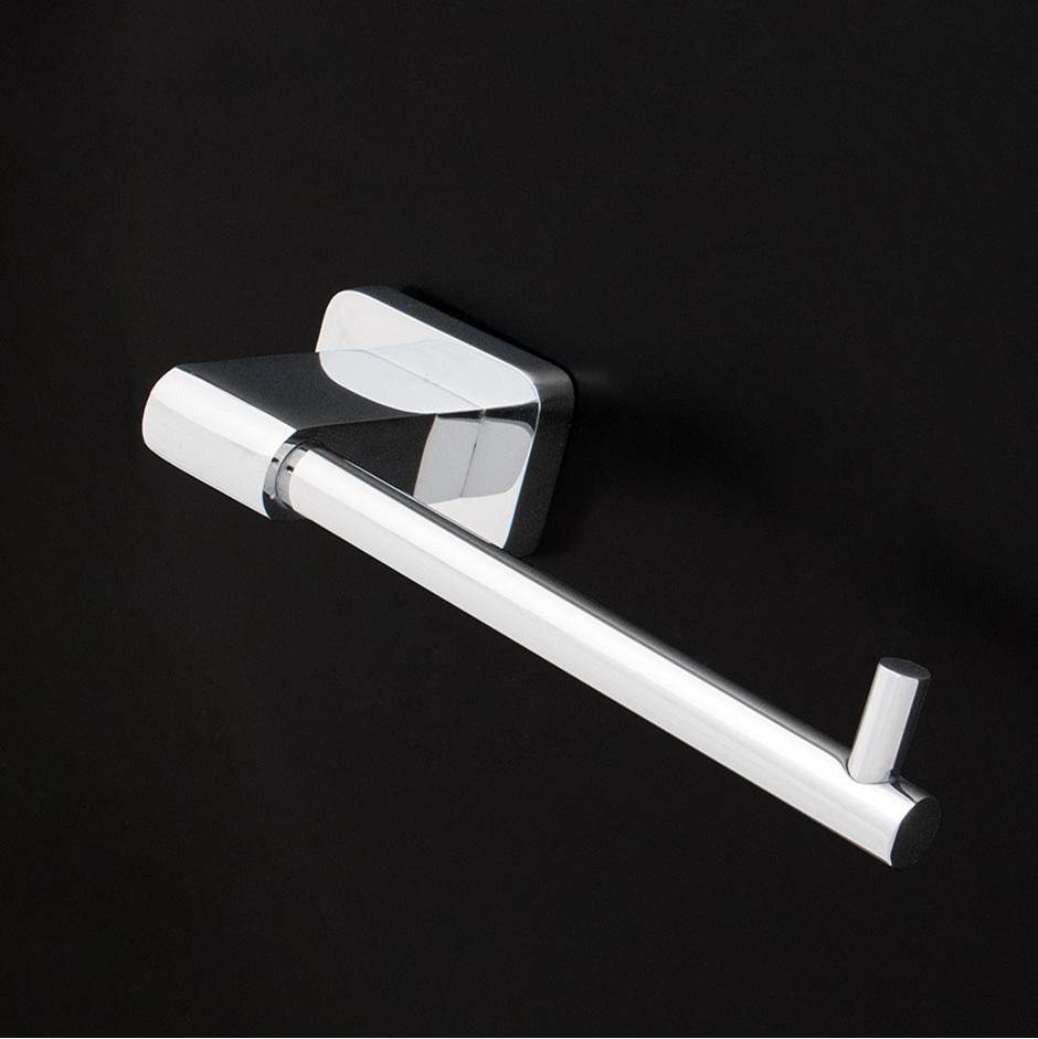 Lacava Wall mount toilet paper holder made of chrome plated brass. W: 6 3/4'', D: 2 5/8'', H: 1 3/8''