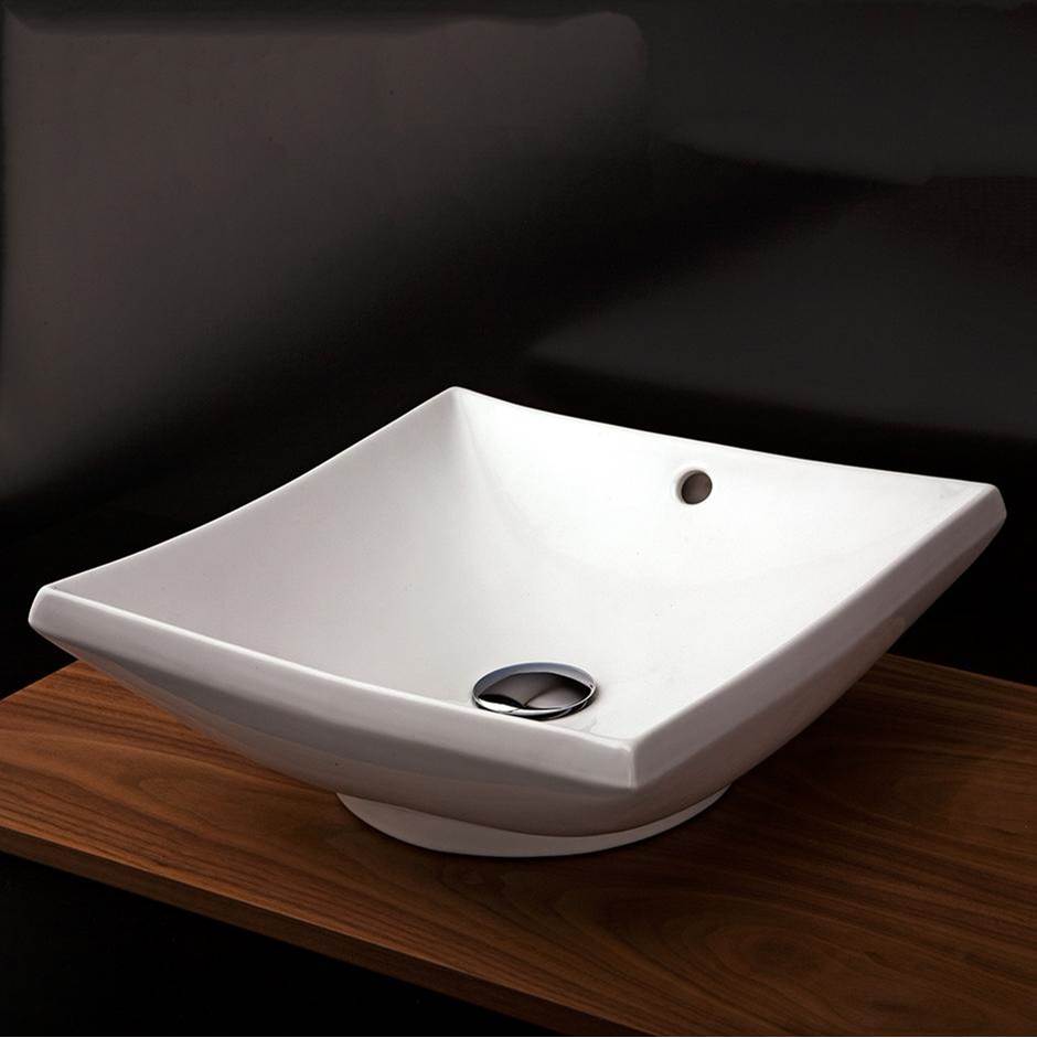 Lacava Vessel porcelain Bathroom Sink with an overflow, 16 3/8''W, 16 3/8''D, 6''H.