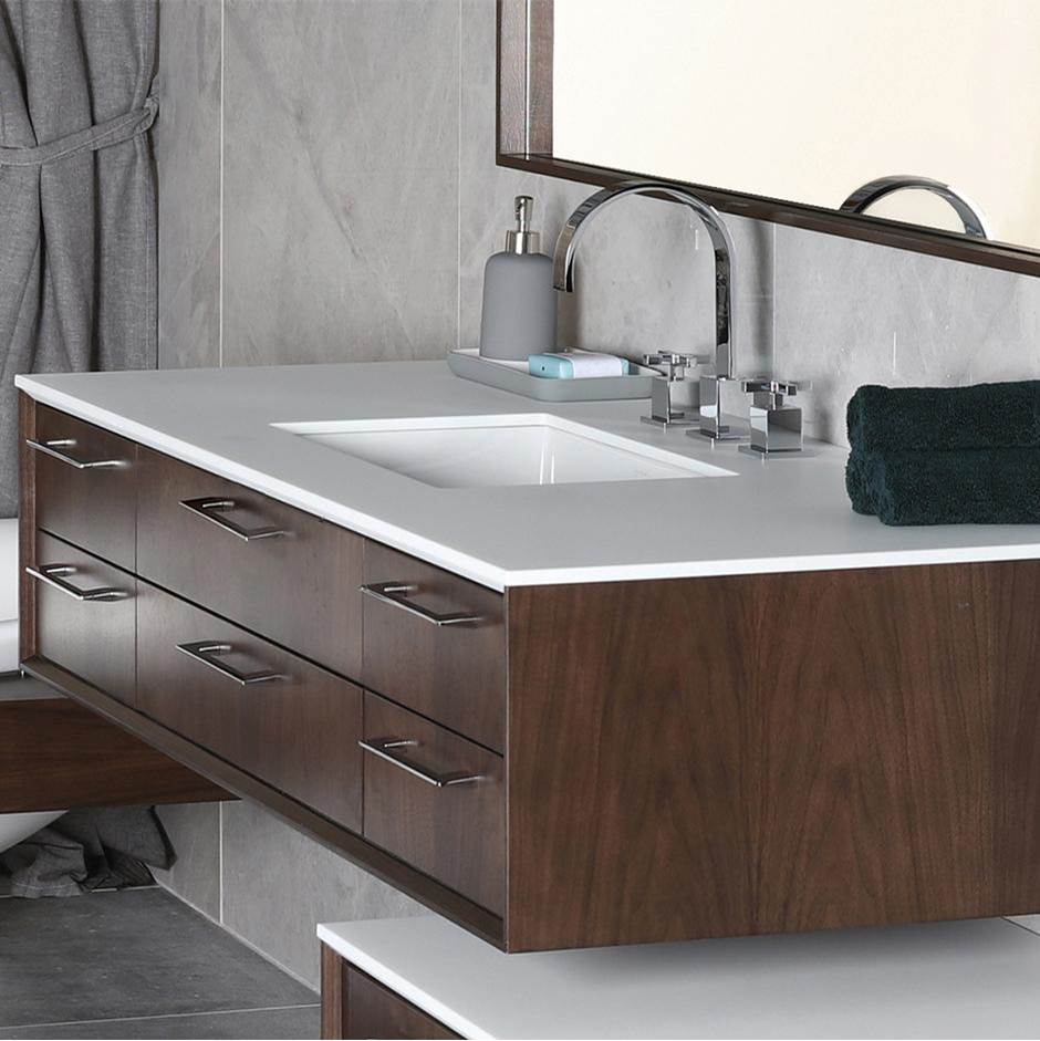 Lacava Solid Surface countertop with a cut-out for under-mount sink 5452UN for wall-mount under-counter vanity GEM-UN-48