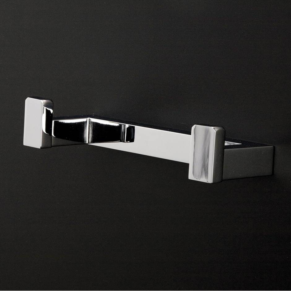 Lacava Wall-mount double hook made of chrome plated brass, W: 7 1/4'', D: 2 3/8'', H: 1 3/8''.