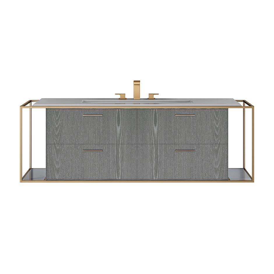 Lacava Metal frame  for wall-mount under-counter vanity LIN-UN-60B. Sold together with the cabinet and countertop.  W: 60'', D: 21'', H: 20''.
