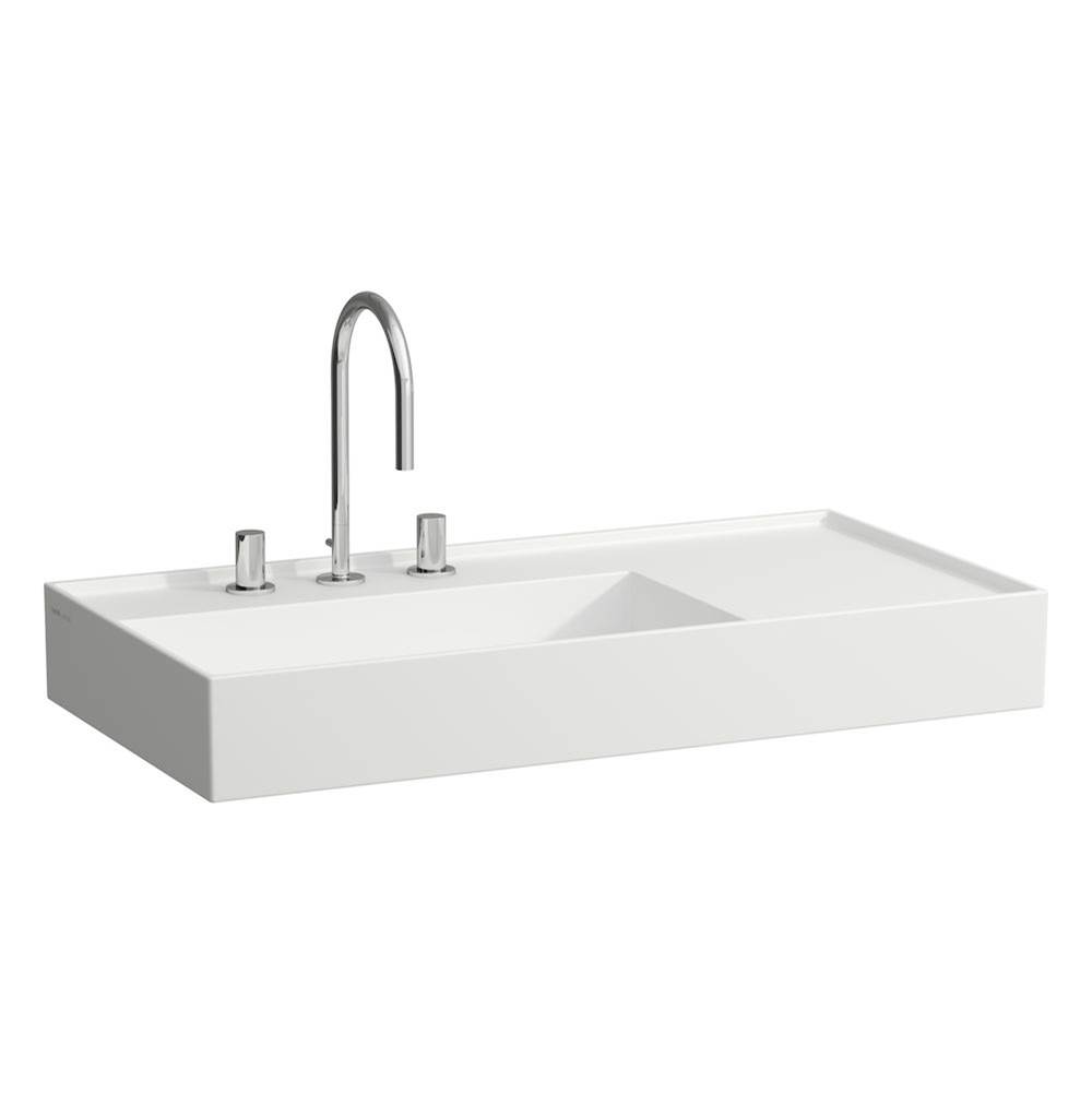 Laufen Washbasin, shelf right, with concealed outlet, w/o overflow - Always Open Drain, wall mounted