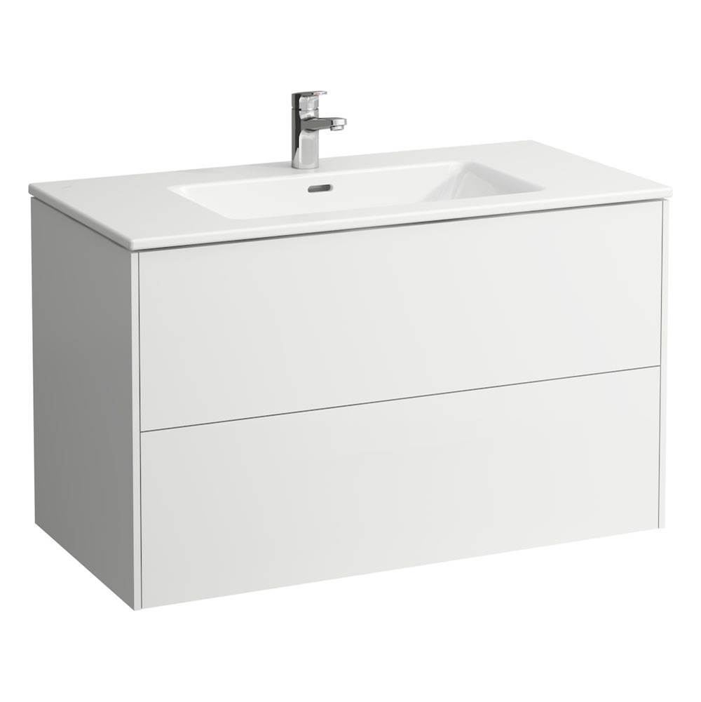 Laufen Combipack 1000 mm, washbasin ''slim'' with vanity unit ''Base'' with 2 drawers, incl. drawer organizer, wall mounted