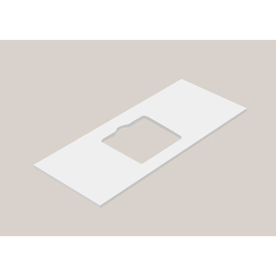 Madeli Urban-22 60''W Solid Surface , Slab With Cut-Out. Matte White, 1-Hole, 60''X 22''X 3/4''