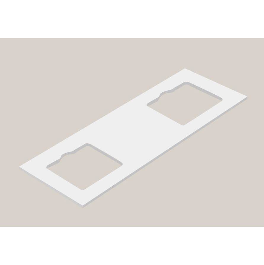 Madeli Urban-22 72''W Solid Surface , Slab With Cut-Out. Matte White, 2-Holes, 72''X 22''X 3/4''