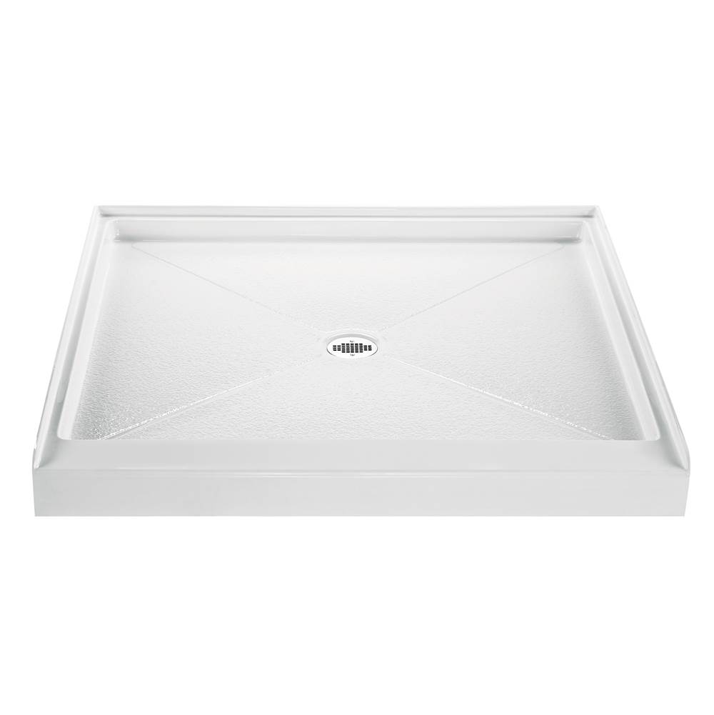 MTI Baths 4848 Acrylic Cxl Center Drain 3-Sided Integral Tile Flange - White