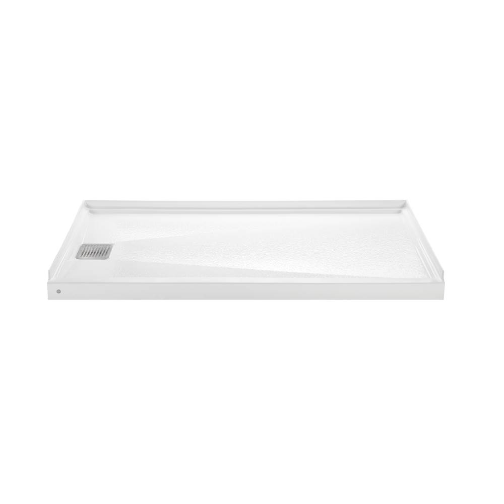 MTI Baths 6032 Acrylic Cxl Lh Drain  60'' Threshold 3-Sided Integral Tile Flange - White
