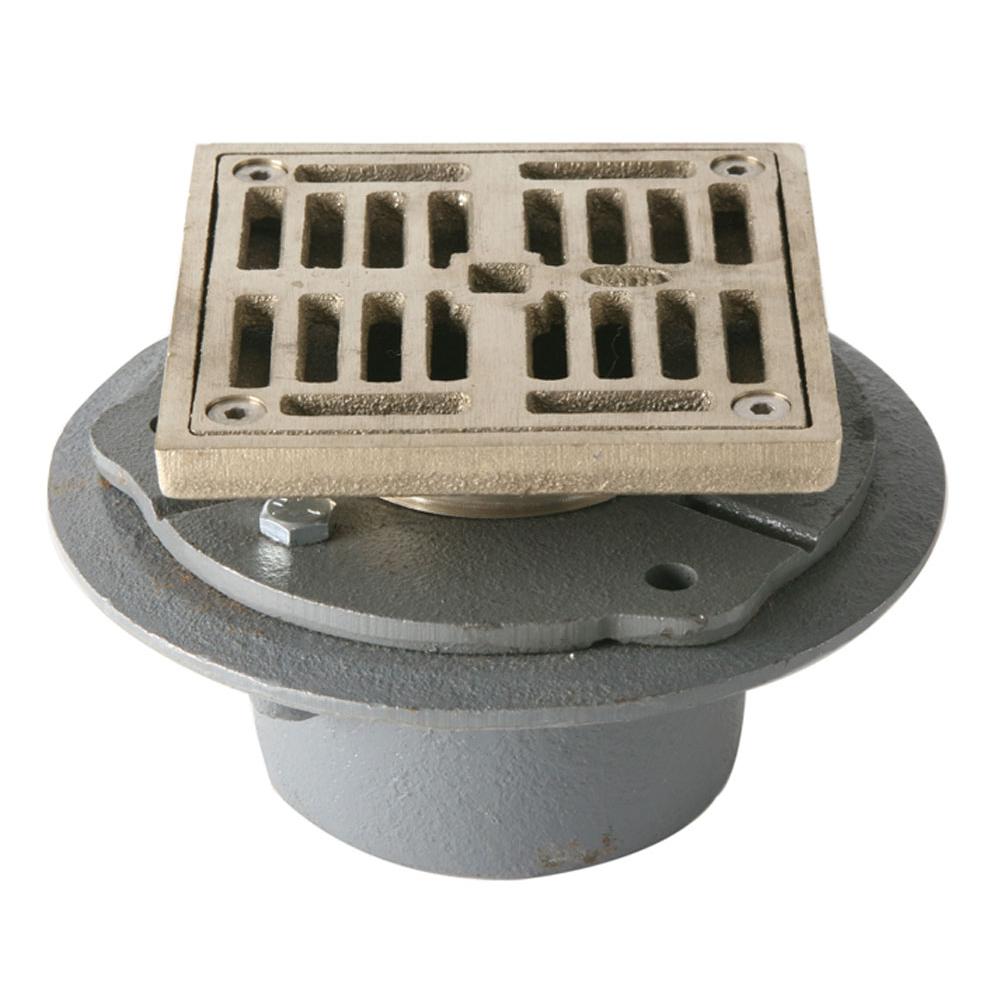 Mountain Plumbing 4'' Square Complete Shower Drain - IPS Cast Iron