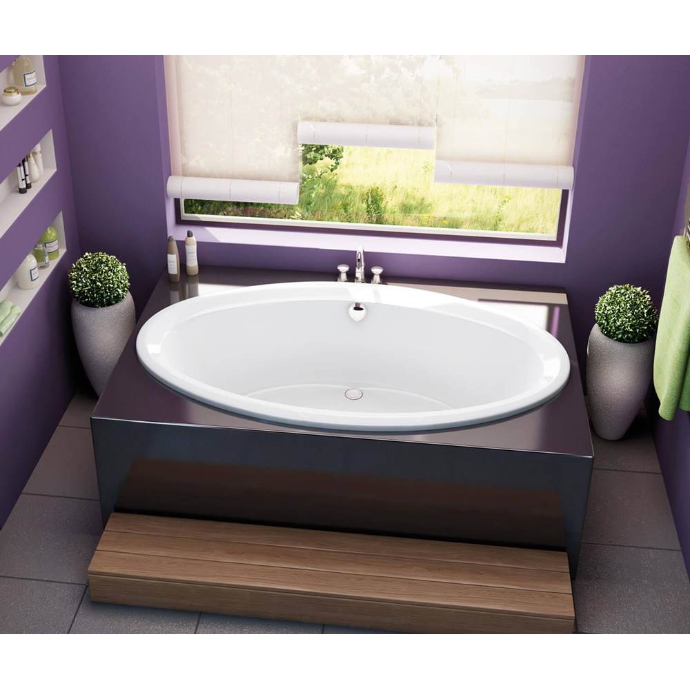 Maax Tympani 72 x 42 Acrylic Drop-in Center Drain Whirlpool Bathtub in White