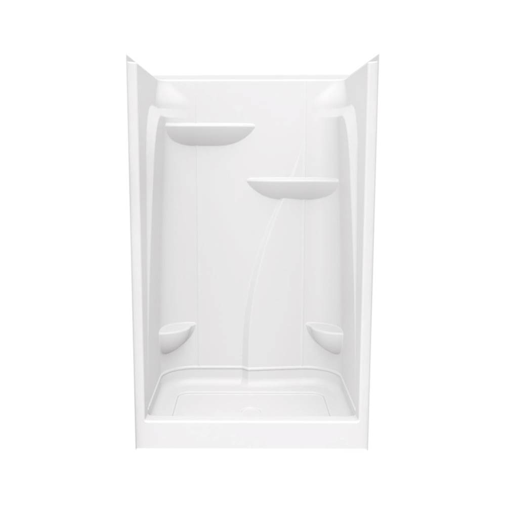 Maax E148 48 x 37 Acrylic Alcove Center Drain One-Piece Shower in White