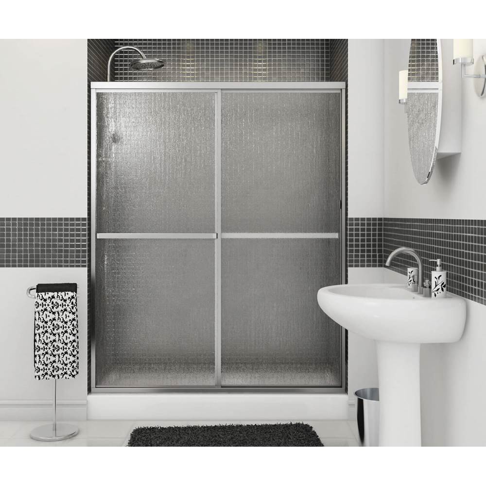 Maax Polar 54-59 1/2 x 68 in. Sliding Shower Door for Alcove Installation with Raindrop glass in Chrome