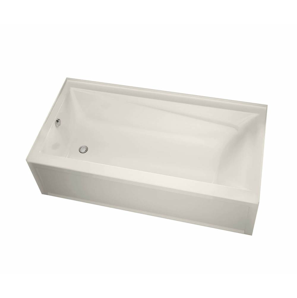 Maax Exhibit 7242 IFS Acrylic Alcove Left-Hand Drain Whirlpool Bathtub in Biscuit