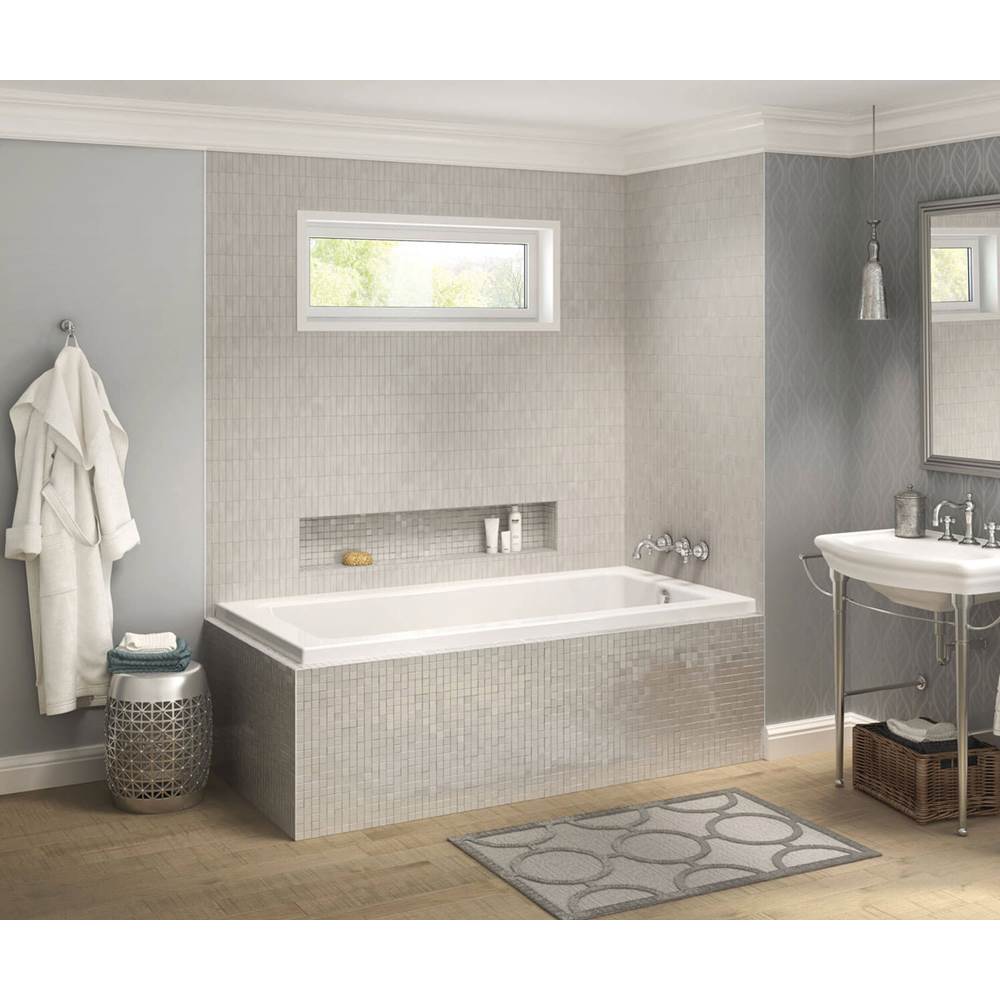 Maax Pose 7236 IF Acrylic Corner Right Left-Hand Drain Combined Whirlpool & Aeroeffect Bathtub in White