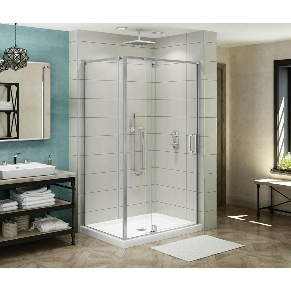 Maax ModulR 48 x 32 x 78 in. 8mm Pivot Shower Door for Corner Installation with Clear glass in Chrome