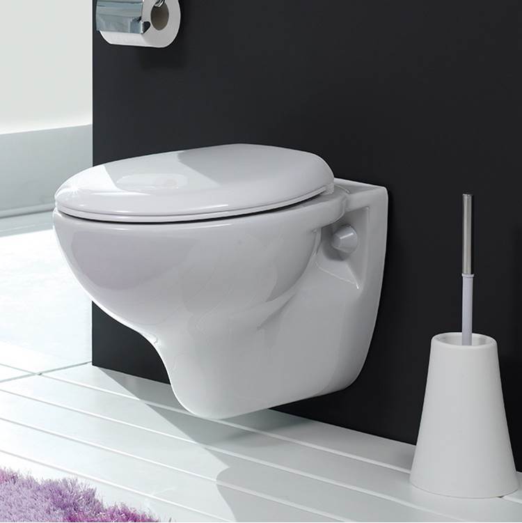 Nameeks Round White Ceramic Wall Mount Toilet