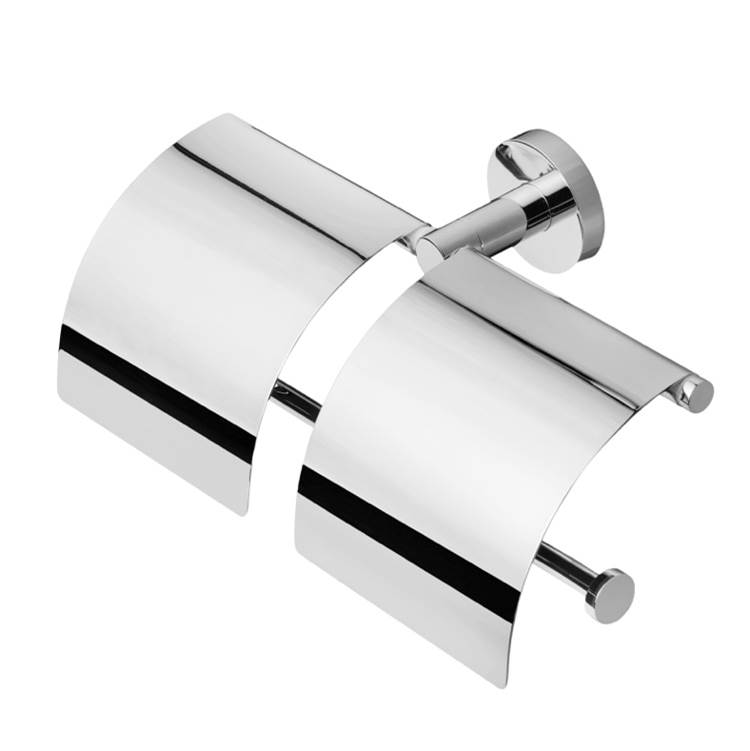 Nameeks Chrome Double Toilet Roll Holder with Cover