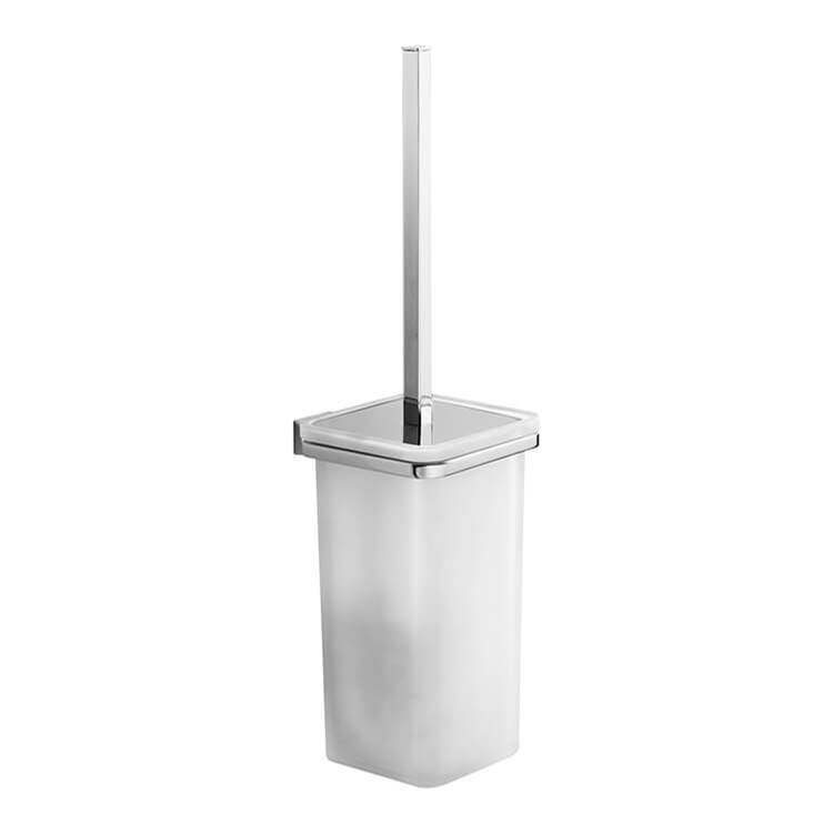 Nameeks Wall Mounted Square White Glass Toilet Brush Holder