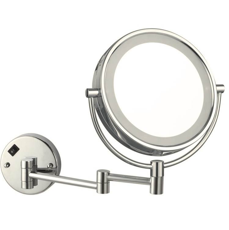 Nameeks Satin Nickel Double Face Round LED 3x Makeup Mirror