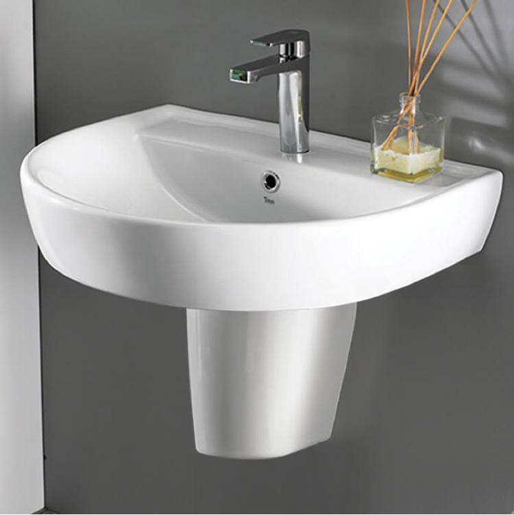 Nameeks Bella Round Wall Mounted Bathroom Sink in White