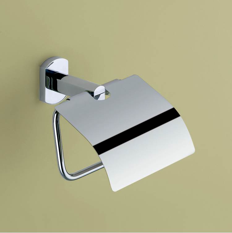 Nameeks Polished Chrome Toilet Roll Holder With Cover