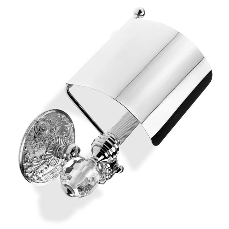 Nameeks Luxury Toilet Roll Holder with Cover and Crystal Glass End Cap