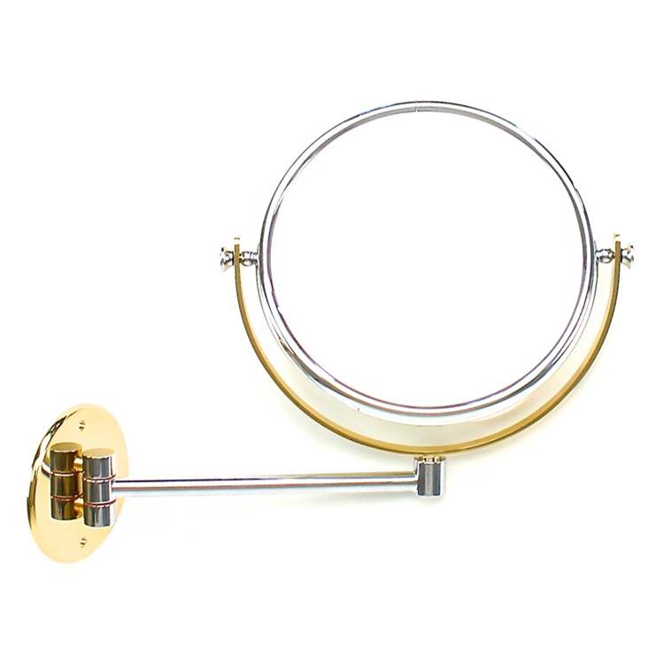 Nameeks Wall Mounted Brass Double Face 5x Magnifying Mirror