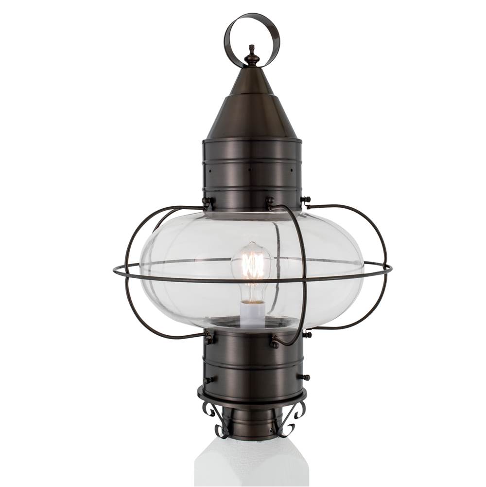 Norwell Classic Onion Outdoor Post Light - Bronze with Clear Glass