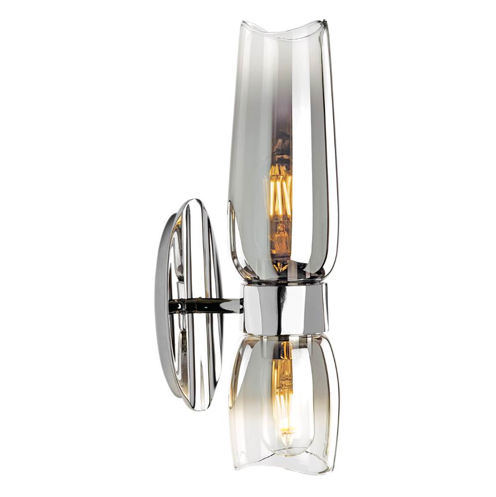 Norwell Flame 2-Light Vanity Sconce - Chrome