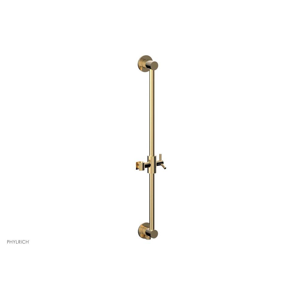 Phylrich Satin Brass Modern 24'' Handshower Slide Bar With Holder And Integrated Outlet