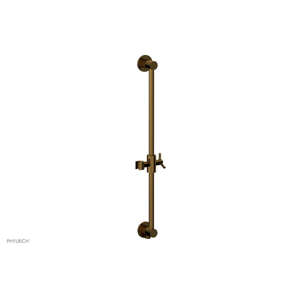 Phylrich French Brass (Living Finish) Modern 24'' Handshower Slide Bar With Holder And Integrated Outlet
