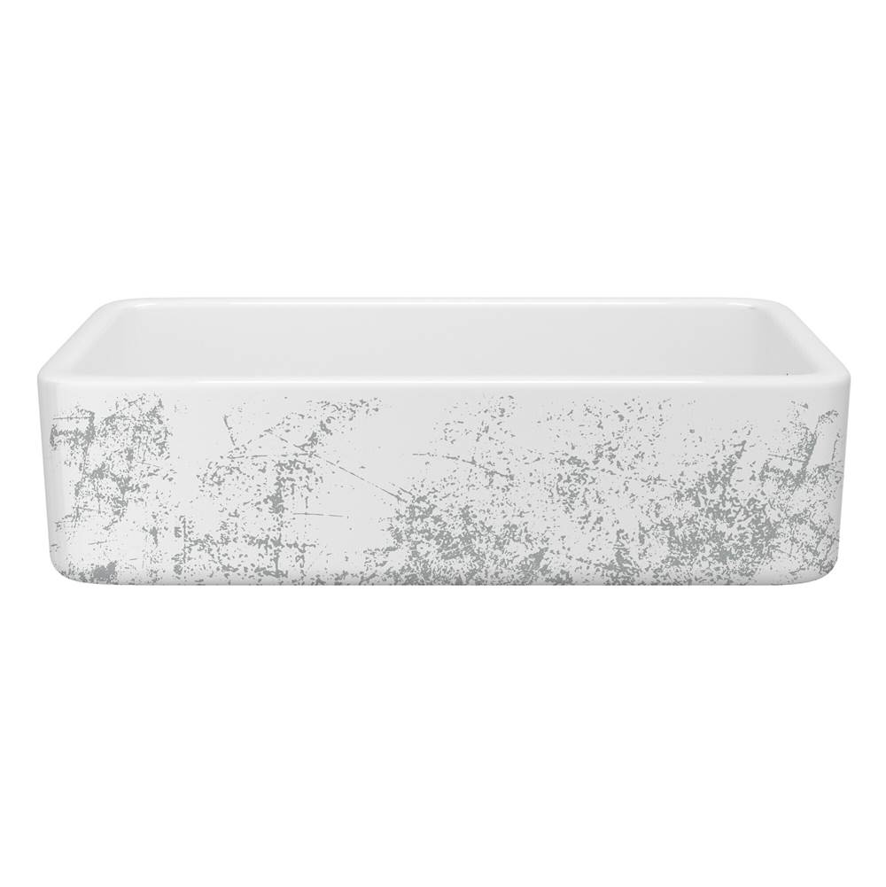 Rohl Lancaster™ 36'' Single Bowl Farmhouse Apron Front Fireclay Kitchen Sink With Metallic Design