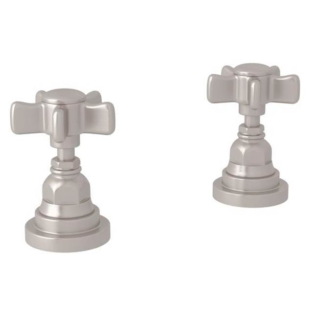 Rohl Rohl San Giovanni Bath Pair Of 1/2'' Hot And Cold Sidevalves Only In Satin Nickel With Five Spoke Handles