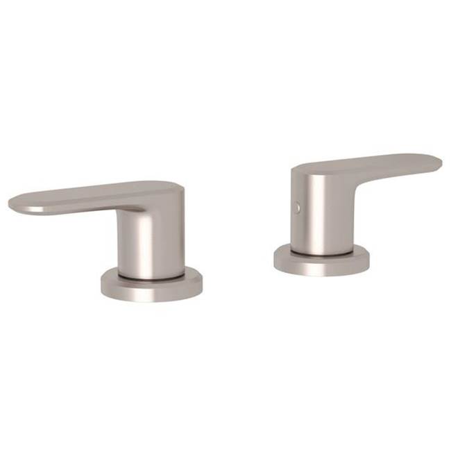 Rohl Rohl Meda Bath Pair Of 1/2'' Hot And Cold Sidevalves Only In Satin Nickel With Metal Levers For Deck Mounted Lavatory And Bidet Faucets