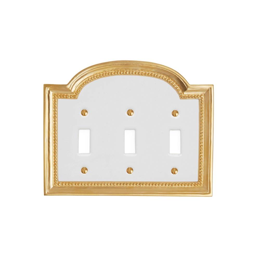 Sherle Wagner Classical Ceramic Triple Electrical Cover