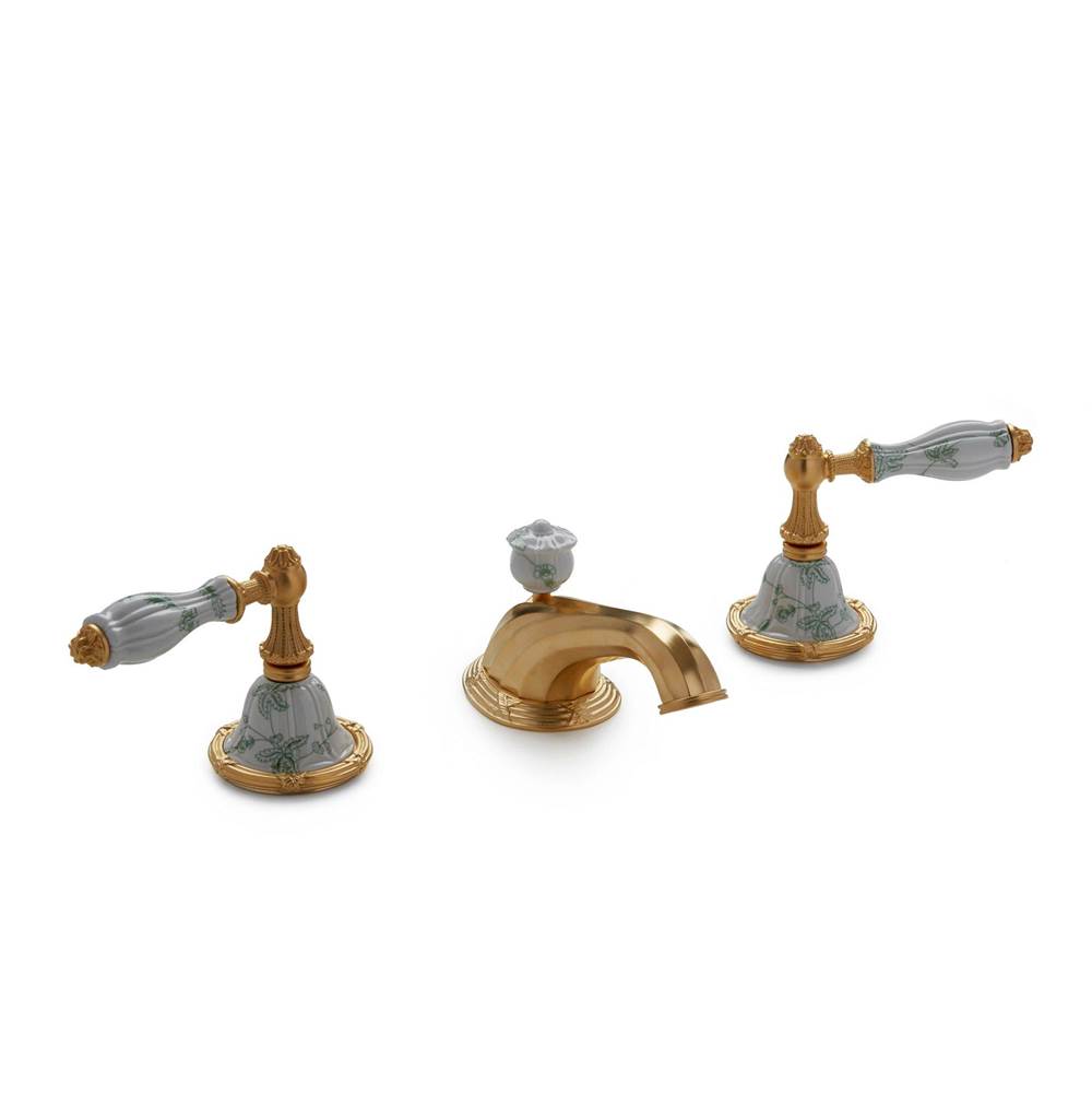 Sherle Wagner Scalloped Ceramic Empire Lever Faucet Set