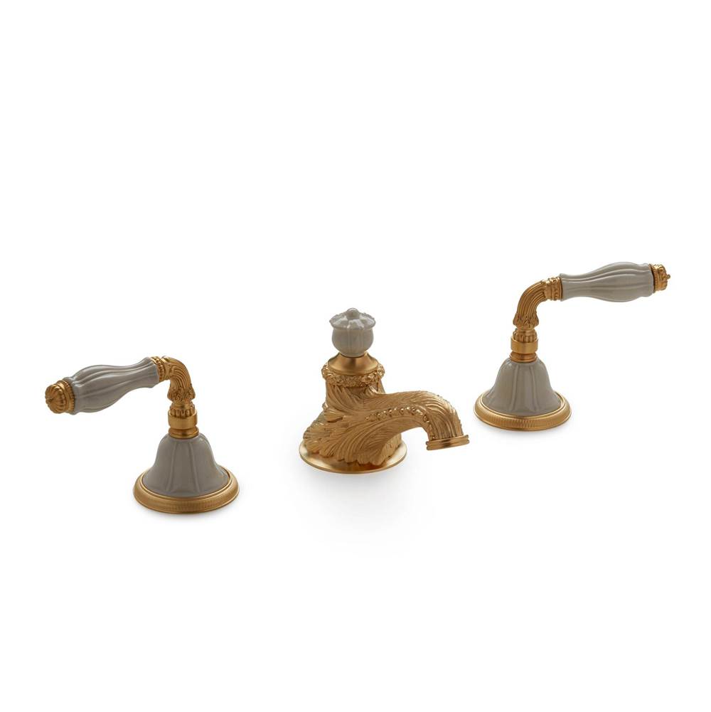 Sherle Wagner Scalloped Ceramic Fluted Lever Faucet Set