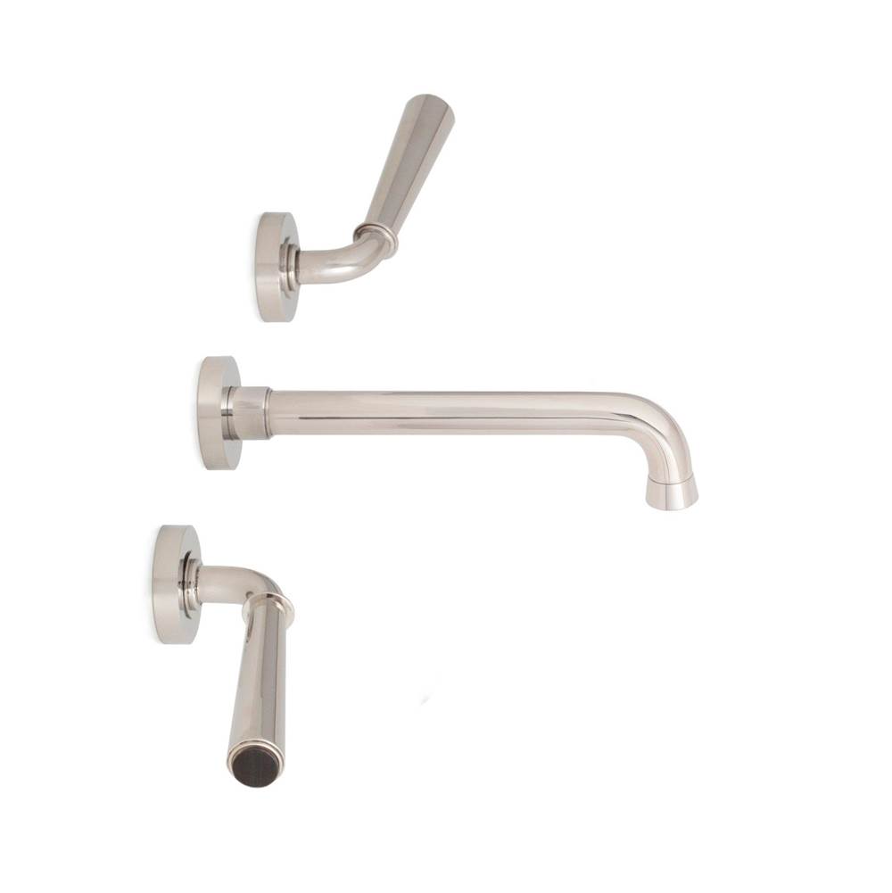 Sherle Wagner Dorian Stone Insert Lever Wall Mount Faucet Set