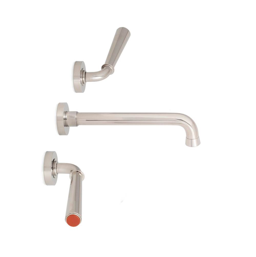 Sherle Wagner Dorian Stone Insert Lever Wall Mount Faucet Set