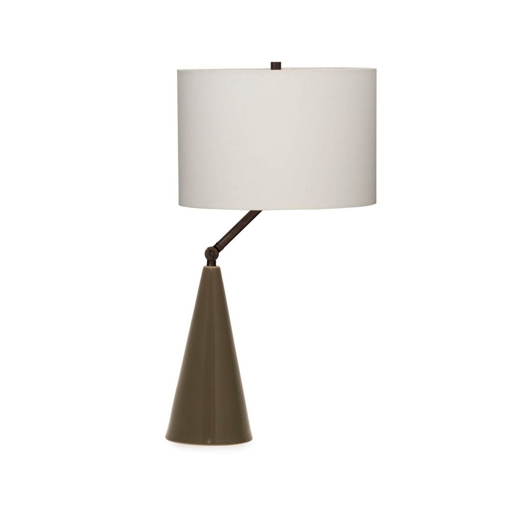 Sherle Wagner Cone Ceramic Table Lamp with Adjustable Arm