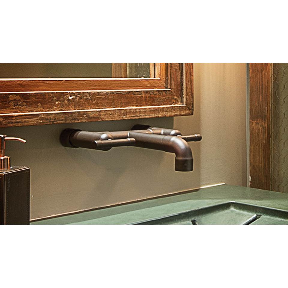Sonoma Forge Waterbridge Wall Mount Lav Faucet With Elbow Spout 8'' Spread, Center To Center 10'' Wall To Aerator 2'' Drop, Center To Tip