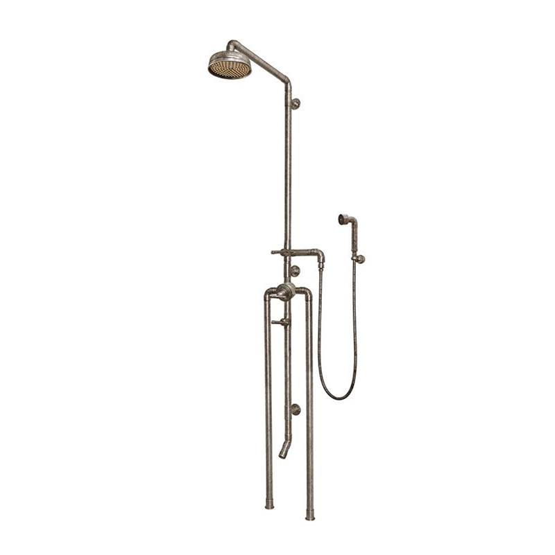 Sonoma Forge Waterbridge Exposed Thermostatic Shower System Model 1180 (10-3/4'' Spread, Center To Center) With 8'' Rainhead, Handshower & Tub Filler