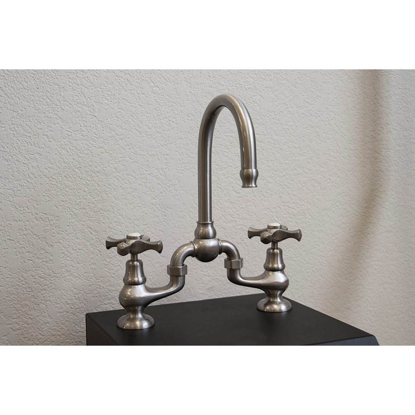 Sonoma Forge Brownstone Deck Mount Faucet With Fixed Spout And Ceramic Hot And Cold Buttons 5-1/4'' Center To Aerator 9-1/2'' Height, To Spout Tip
