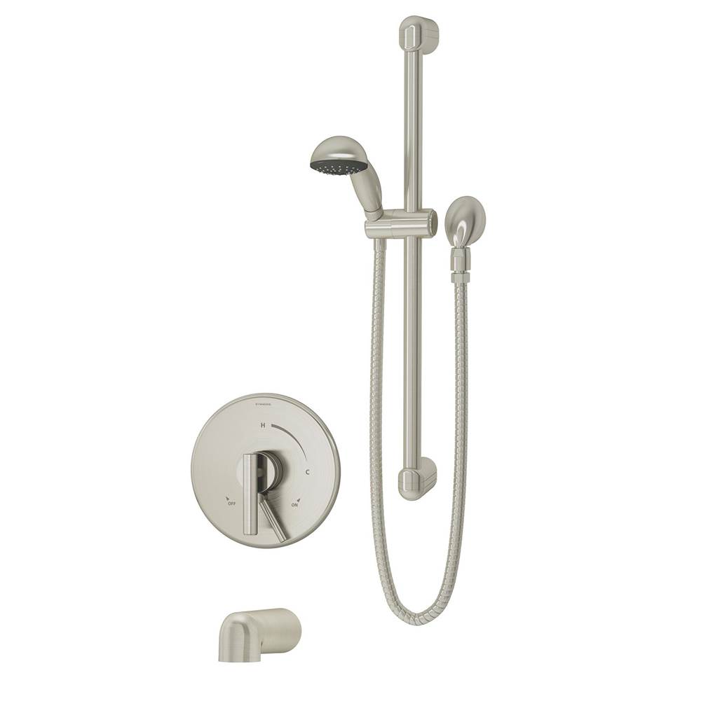 Symmons Dia Single Handle 1-Spray Tub and Hand Shower Trim in Satin Nickel - 1.5 GPM (Valve Not Included)