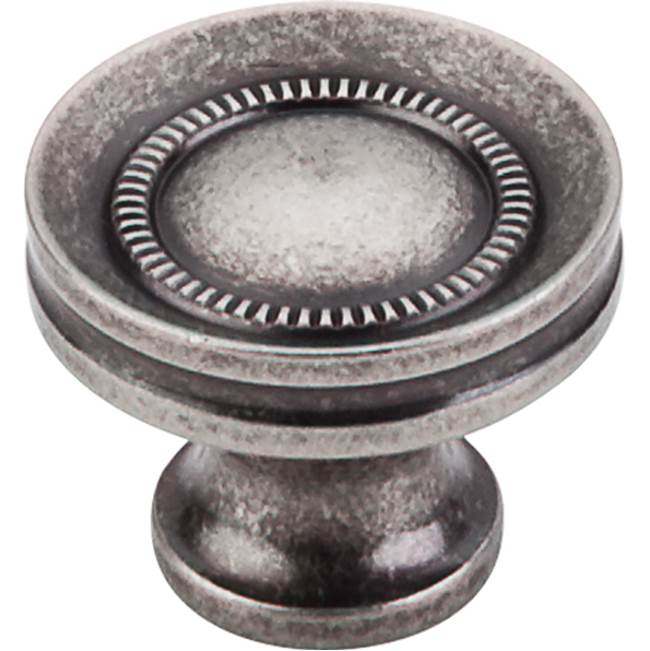 Top Knobs Button Faced Knob 1 1/4 Inch Pewter Antique