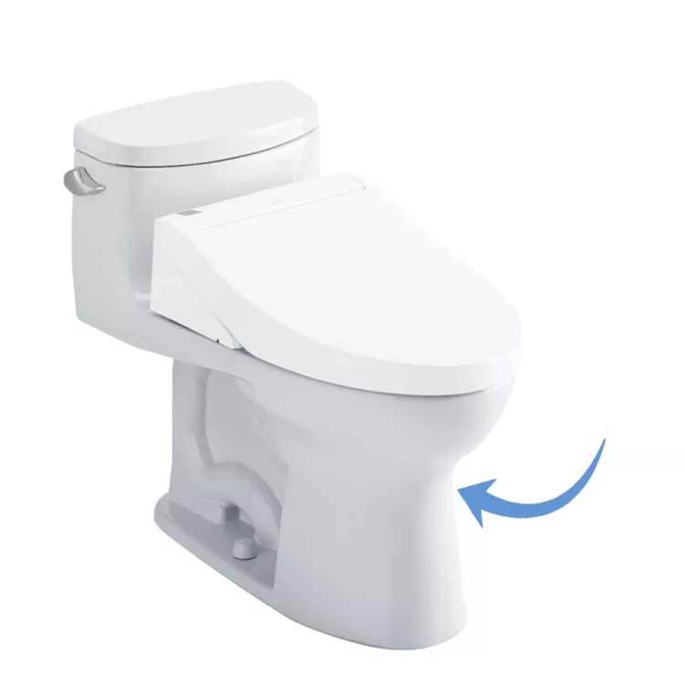 TOTO TOTO® Supreme® II One-Piece Elongated 1.28 GPF WASHLET®+ Ready Toilet with CEFIONTECT®, Cotton White