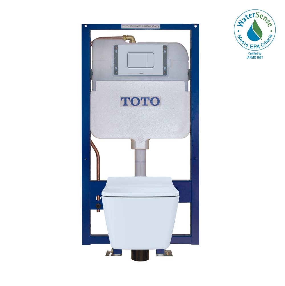 TOTO Toto® Sp Wall-Hung Square-Shape Toilet And Duofit® In-Wall 1.28 And 0.9 Gpf Dual-Flush Tank System With Copper Supply